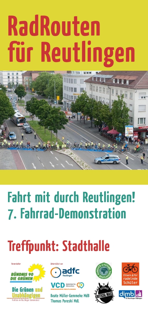 Flyer Raddemo Reutlingen